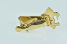 Load image into Gallery viewer, 14K Fleur De Lis Diamond Squared Vintage Clip Tie Bar Yellow Gold