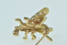 Load image into Gallery viewer, 14K Pierced House Fly Vintage Bug Insect Pin/Brooch Yellow Gold