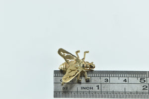 14K Pierced House Fly Vintage Bug Insect Pin/Brooch Yellow Gold