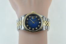 Load image into Gallery viewer, Rolex Datejust 36mm 16233 Blue Vignette Diamond Dial Men&#39;s TT Watch