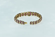 Load image into Gallery viewer, 14K 10.00 Ctw Diamond Syn. Ruby Striped Encrusted Bracelet 6.5&quot; Yellow Gold