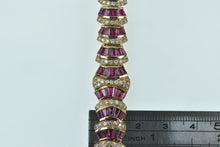 Load image into Gallery viewer, 14K 10.00 Ctw Diamond Syn. Ruby Striped Encrusted Bracelet 6.5&quot; Yellow Gold