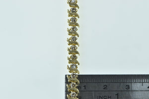 10K 2.00 Ctw Diamond Classic Vintage Tennis Bracelet 7.25" Yellow Gold