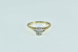 14K 0.74 Ct Oval Diamond Solitaire Engagement Ring Yellow Gold