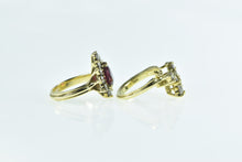 Load image into Gallery viewer, 18K 3.30 Ctw Ruby Diamond Halo Engagement Set Ring Yellow Gold