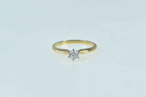 14K 0.27 Ct Diamond Solitaire Engagement Ring Yellow Gold