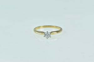 14K 0.27 Ct Diamond Solitaire Engagement Ring Yellow Gold