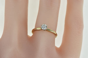 14K 0.27 Ct Diamond Solitaire Engagement Ring Yellow Gold