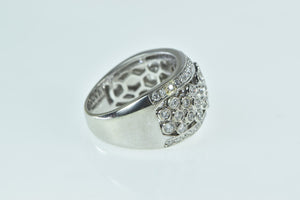 10K 0.50 Ctw Diamond Pave Flower Honeycomb Ring White Gold