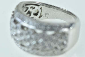 10K 0.50 Ctw Diamond Pave Flower Honeycomb Ring White Gold