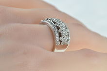 Load image into Gallery viewer, 10K 0.50 Ctw Diamond Pave Flower Honeycomb Ring White Gold