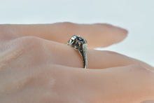 Load image into Gallery viewer, 18K 0.30 Ctw Diamond Sapphire Art Deco Engagement Ring White Gold