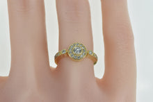 Load image into Gallery viewer, 14K Round Diamond Halo Promise Engagement Ring Yellow Gold