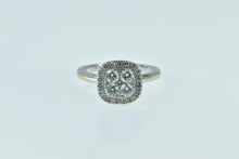 Load image into Gallery viewer, 14K 0.75 Ctw Diamond Cluster Halo Engagement Ring White Gold