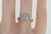 Load image into Gallery viewer, 14K 0.75 Ctw Diamond Cluster Halo Engagement Ring White Gold