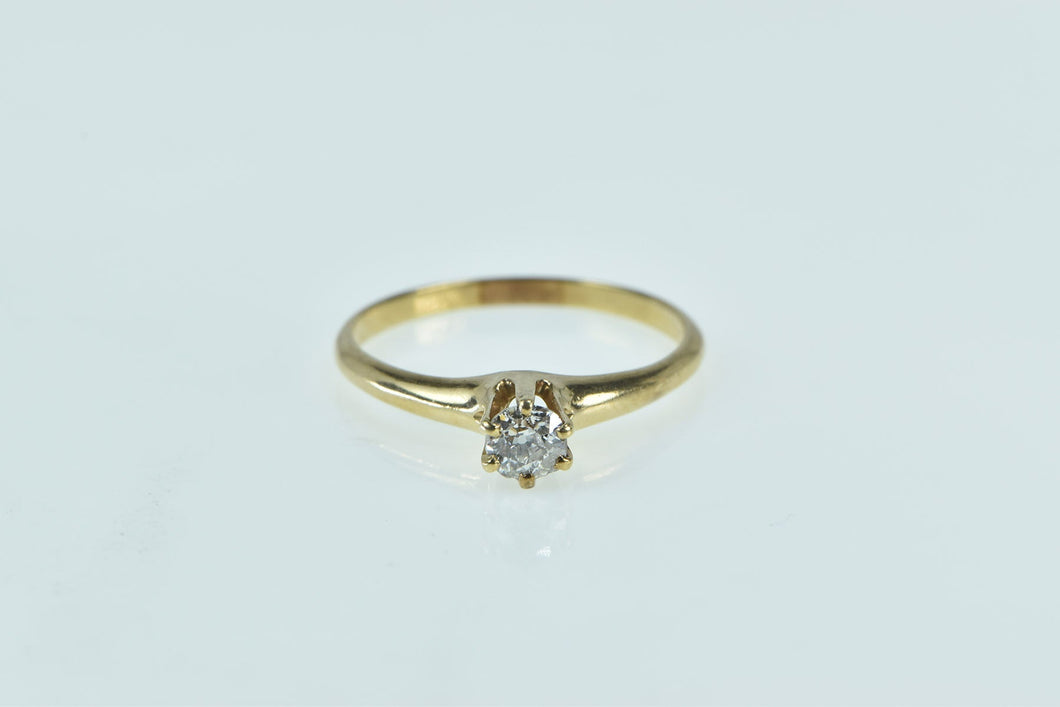 14K 0.26 Ct OMC Diamond Solitaire Engagement Ring Yellow Gold