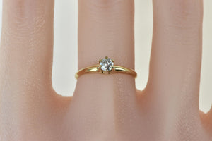 14K 0.26 Ct OMC Diamond Solitaire Engagement Ring Yellow Gold