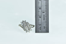Load image into Gallery viewer, 14K 1.00 Ctw Diamond Vintage Cluster Bypass Ring White Gold