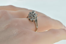 Load image into Gallery viewer, 14K 1.00 Ctw Diamond Vintage Cluster Bypass Ring White Gold