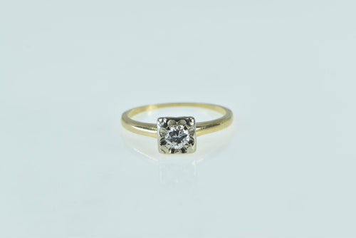 14K 0.20 Ct Vintage 1940's Solitaire Engagement Ring Yellow Gold