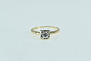 14K 0.20 Ct Vintage 1940's Solitaire Engagement Ring Yellow Gold