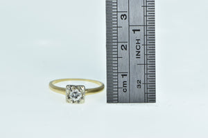 14K 0.20 Ct Vintage 1940's Solitaire Engagement Ring Yellow Gold