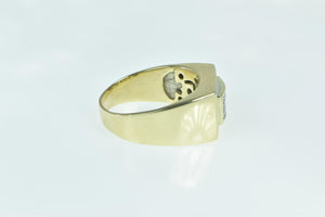 14K 2.00 Ctw Diamond Squared Men's Statement Ring Yellow Gold