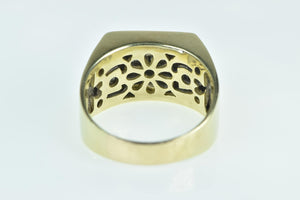 14K 2.00 Ctw Diamond Squared Men's Statement Ring Yellow Gold