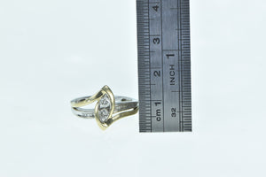 10K 0.33 Ctw Diamond Two Tone Engagement Ring White Gold