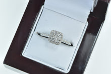 Load image into Gallery viewer, 14K 0.50 Ctw Diamond Cluster Halo Engagement Ring White Gold