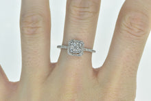 Load image into Gallery viewer, 14K 0.50 Ctw Diamond Cluster Halo Engagement Ring White Gold