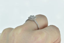 Load image into Gallery viewer, 14K 0.50 Ctw Diamond Cluster Halo Engagement Ring White Gold