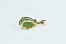 Load image into Gallery viewer, 14K Pear Nephrite Cabochon Vintage Statement Pendant Yellow Gold