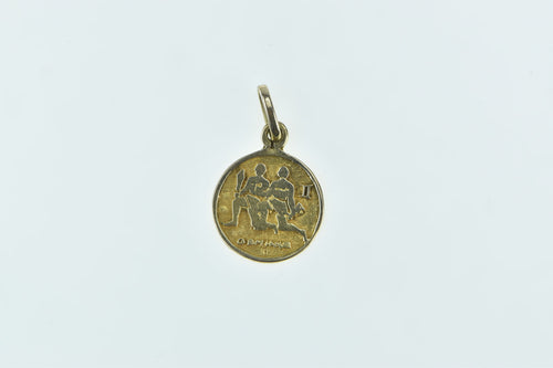 14K Gemini Twins Astrology Zodiac Star Sign Charm/Pendant Yellow Gold