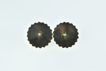 Load image into Gallery viewer, 14K Black Onyx Puffy Sunflower Black Eyed Susan Earrings Yellow Gold