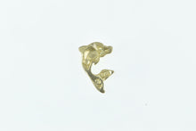 Load image into Gallery viewer, 14K Jumping Dolphin Ocean Animal Single Stud Earring Yellow Gold