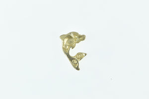 14K Jumping Dolphin Ocean Animal Single Stud Earring Yellow Gold