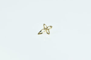 14K Cross Christian Faith Symbol Single Stud Earring Yellow Gold