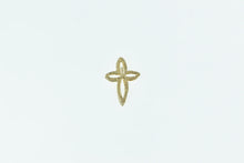 Load image into Gallery viewer, 14K Cross Christian Faith Symbol Single Stud Earring Yellow Gold