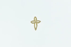 14K Cross Christian Faith Symbol Single Stud Earring Yellow Gold