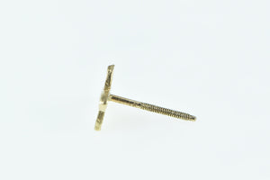 14K Cross Christian Faith Symbol Single Stud Earring Yellow Gold