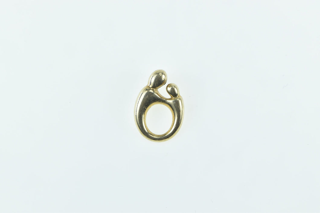 14K Mother Father Parent & Child Love Family Pendant Yellow Gold