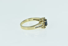 Load image into Gallery viewer, 10K Oval Sapphire Diamond Halo Engagement Ring Yellow Gold