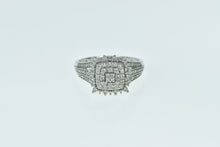 Load image into Gallery viewer, 10K Vintage Diamond Square Halo Statement Ring White Gold