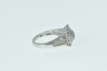 Load image into Gallery viewer, 10K Vintage Diamond Square Halo Statement Ring White Gold
