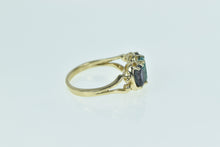 Load image into Gallery viewer, 10K Oval Amethyst Blue Topaz Vintage Three Stone Ring Yellow Gold