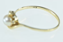 Load image into Gallery viewer, 10K 5.7mm Pearl Diamond Bypass Vintage Ring Yellow Gold