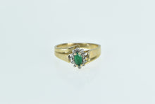 Load image into Gallery viewer, 10K Marquise Emerald Diamond Vintage Bypass Ring Yellow Gold