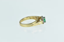 Load image into Gallery viewer, 10K Marquise Emerald Diamond Vintage Bypass Ring Yellow Gold