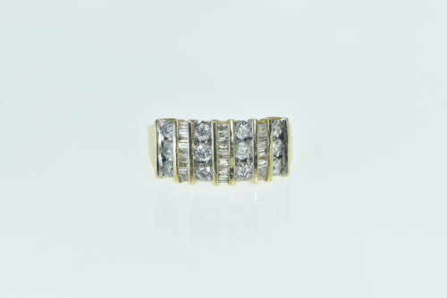 10K 1.32 Ctw Diamond Channel Striped Band Ring Yellow Gold